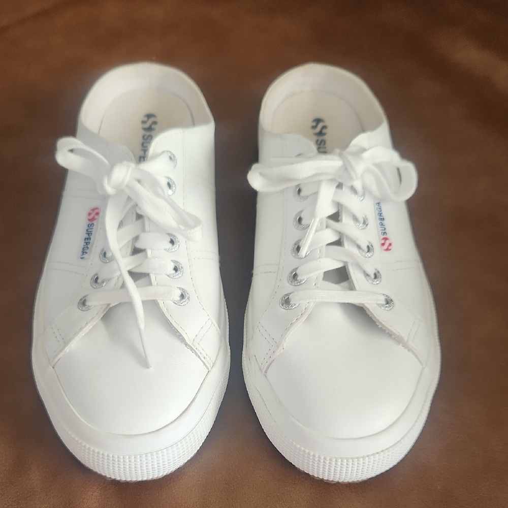 Womens White Lace-Up Canvas Sneakers - Superfit Style